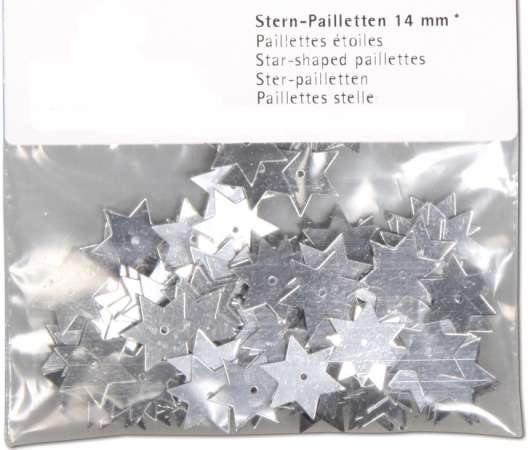 Stern Pailletten 14mm silber